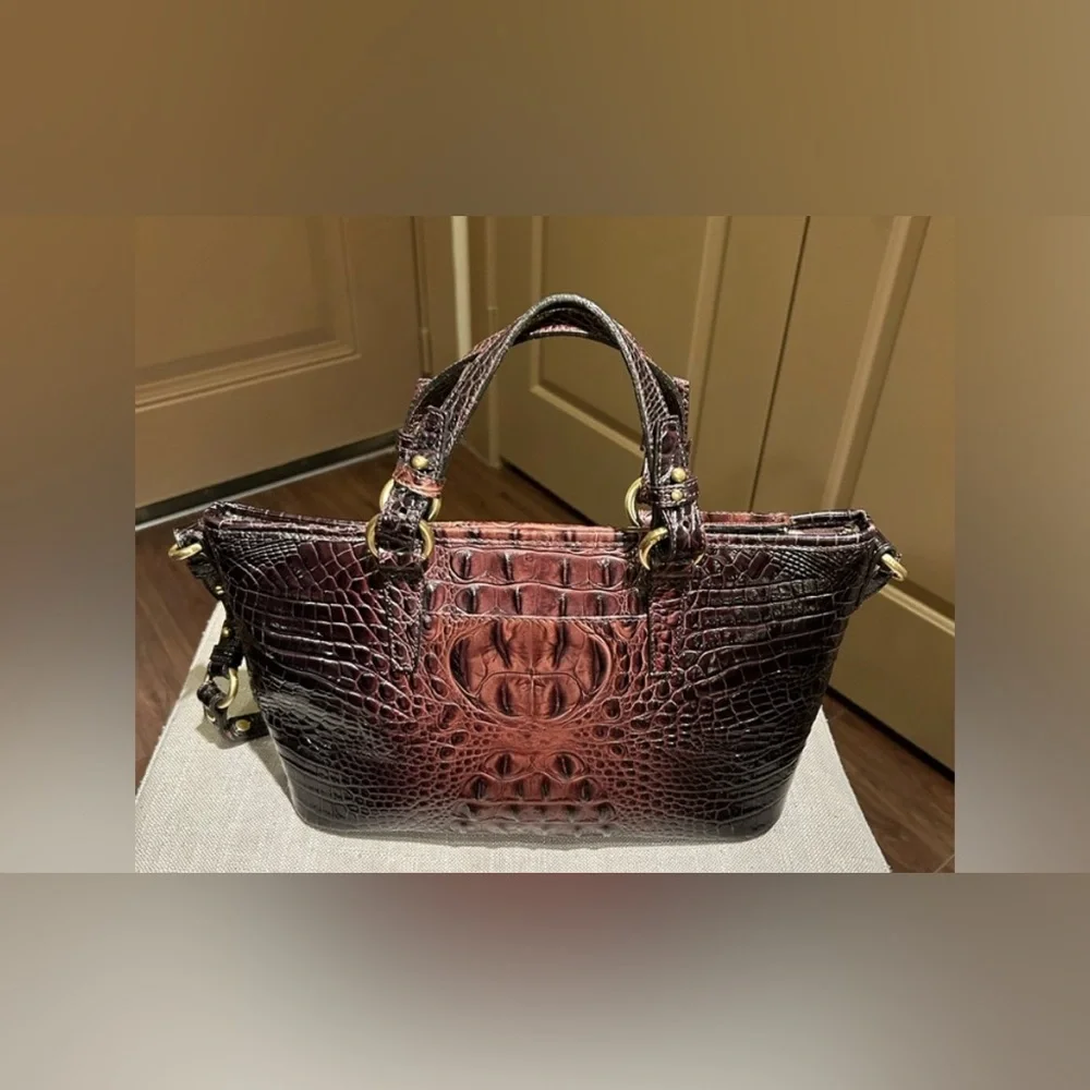 Brahmin Mini Asher Melbourne Embossed Leather Satchel - Picture 3 of 12